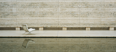 Interior view, Barcelona Pavilion, Mies van der Rohe