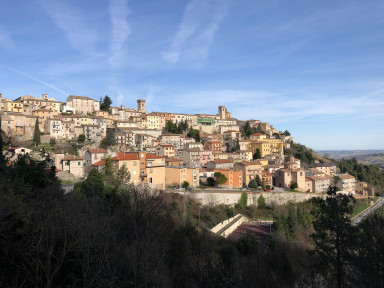 City view, houses on hillside