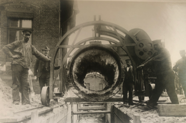 Historical photo, gas pipeline 1909