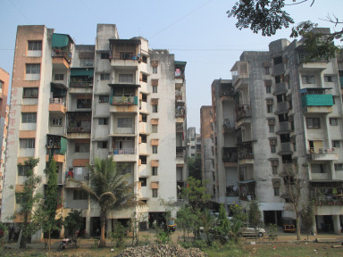 City view, apartment blocks in India