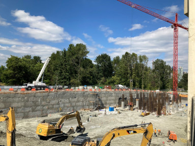 City view, construction pit in Canada