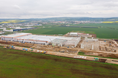 Aerial view, Gigafactory construction site